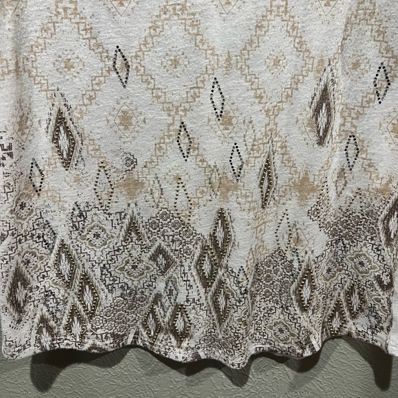 Miss Me Cream and Brown Lace Blouse Y2K Western Top EUC Size S - Picture 2 of 5